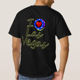 Camiseta Fichas de póquer con Me encanta Las Vegas