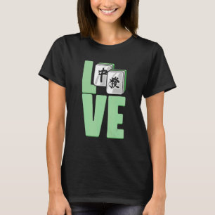 Camiseta Fichas del Juego de Amor Mahjong Chino para Jugado