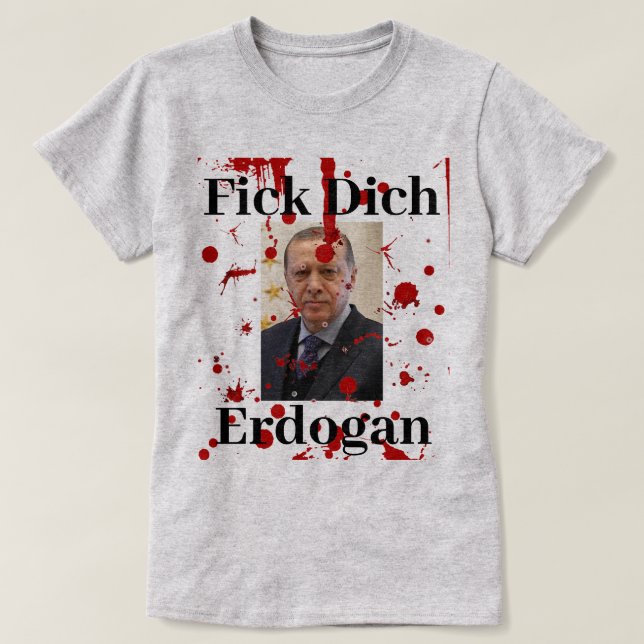 Camiseta Fick Dich Erdogan (alemana) (Diseño del anverso)
