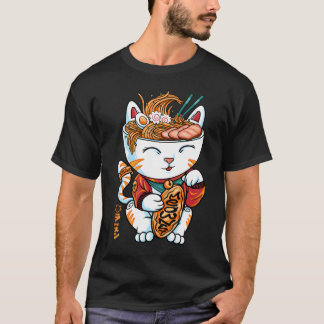 Camiseta fideo del gato afortunado