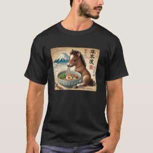 Camiseta Fideos clásicos japoneses Monte Fuji Potro de caba