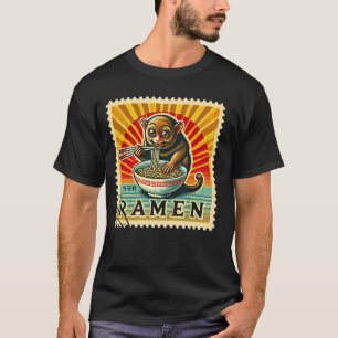 Camiseta Fideos de arte japonés sello postal vida silvestre