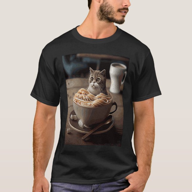 Camiseta Fideos De Café De Gato (Anverso)