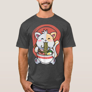 Camiseta Fideos De Gato Ramen Ropa Kawaii Japonesa Para Niñ