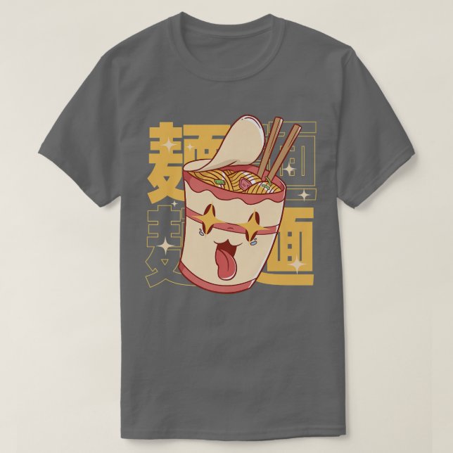 Camiseta Fideos de la Copa de Comida Instantánea Ramen Japa (Diseño del anverso)