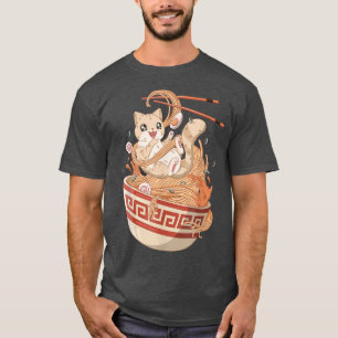 Camiseta Fideos de ramen de amor al gato