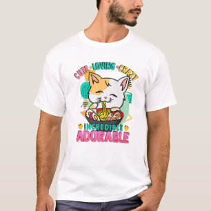 Camiseta Fideos de Ramen para el gato - Cute Kawaii - Amo L