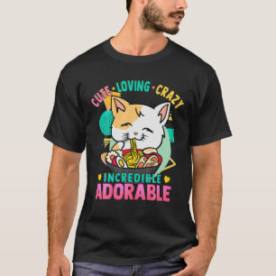 Camiseta Fideos de Ramen para el gato - Cute Kawaii - Amo L