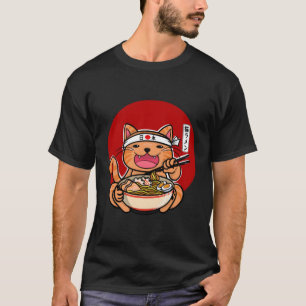 Camiseta Fideos de rata japoneses animan al gato japonés