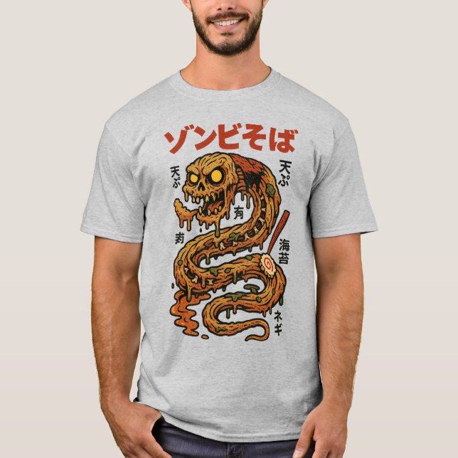 Camiseta Fideos de Zombie Soba - El espeluznante horror jap (Anverso)