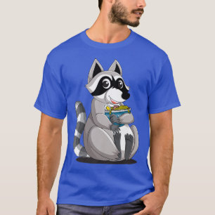 Camiseta Fideos japoneses Kawaii Ramen Bowl Raccoon 436