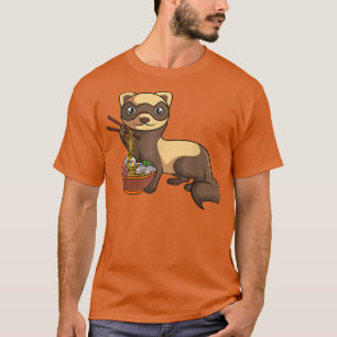 Camiseta Fideos japoneses Kawaii Ramen de hurón