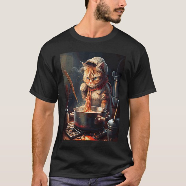 Camiseta Fideos para cocinar gatos (Anverso)