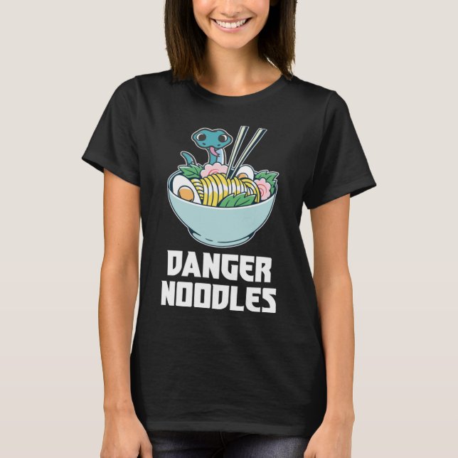 Camiseta Fideos peligrosos, serpiente Kawaii Anime Funny Ra (Anverso)