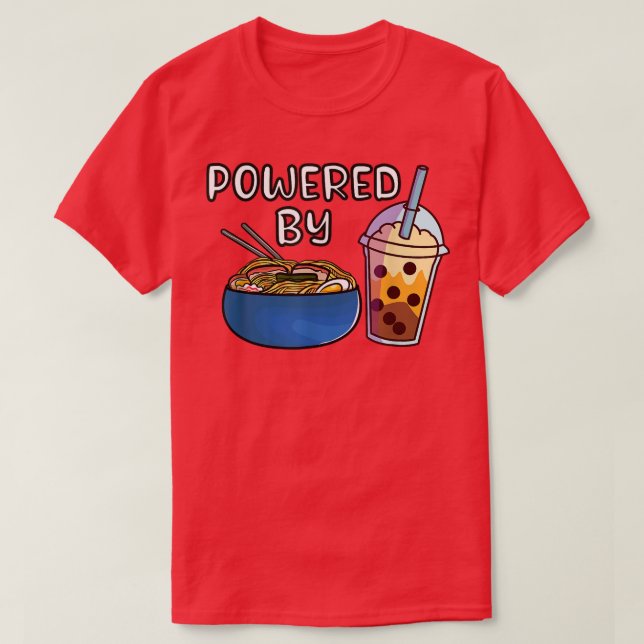 Camiseta Fideos Ramen Burbuja Tapioca Leche Kawaii Boba (Diseño del anverso)