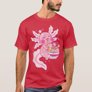 Camiseta Fideos Ramen de Axolotl Kawaii Anime Japonés Otaku