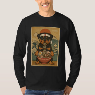 Camiseta Fideos Ramen Japoneses Kawaii Rottweiler