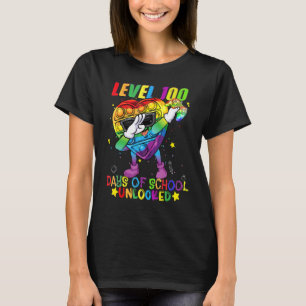 Camiseta Fidget Toy Level 100th Days Of School Unlocked Dab