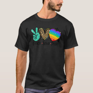 Camiseta Fidget Toy Peace Love Popit Para Niños Chicas