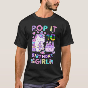 Camiseta Fidget Toy Pop It 10 Chica de cumpleaños 10 cumple