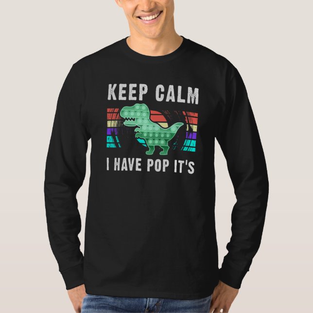 Camiseta Fidget Toy Pop It Dinosaur Para Niños (Anverso)