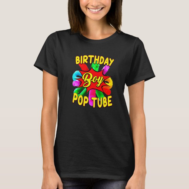 Camiseta Fidget Toy Pop Tube Birrthday Boy   (Anverso)