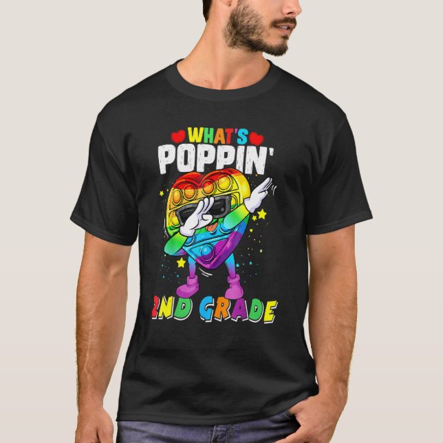 Camiseta Fidget Toy What's Poppin' 2º grado 100º Día de S (Anverso)