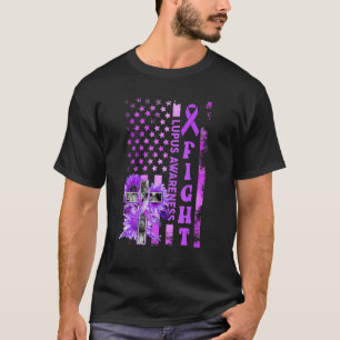 Camiseta Fiebre Bandera De Eeuu Girasol Conciencia Del Lupu