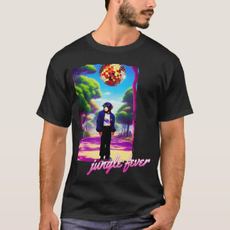 Camiseta Fiebre de la selva chimpancé discoteca anime chica