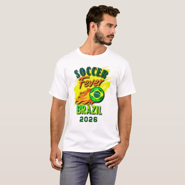 Camiseta Fiebre de SOCCER 2026 Brasil Fan Gear Limited Edit (Anverso completo)