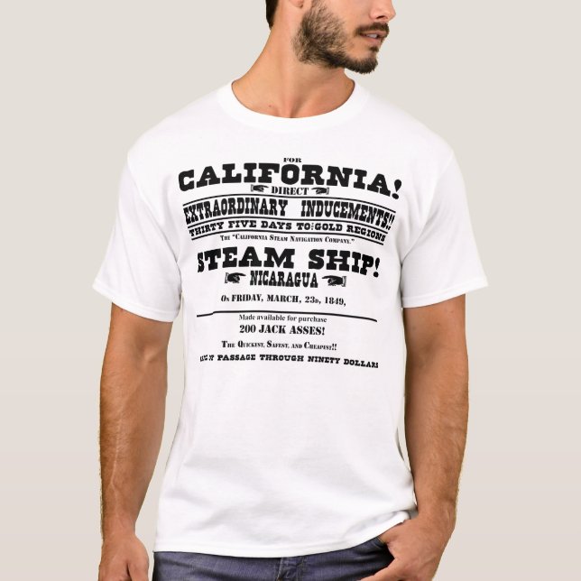 Camiseta Fiebre del Oro en California (Anverso)