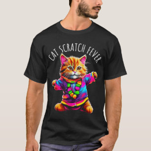 Camiseta Fiebre por Rasguño de Gato Divertido Lindo Colorid