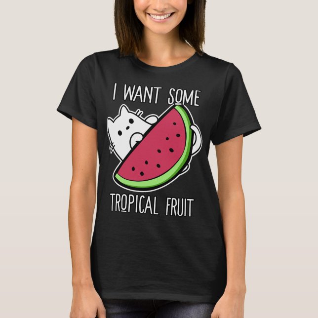 Camiseta Fiebre tropical Watermelón felino (Anverso)