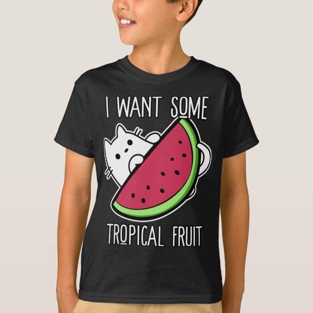 Camiseta Fiebre tropical Watermelón felino (Anverso)