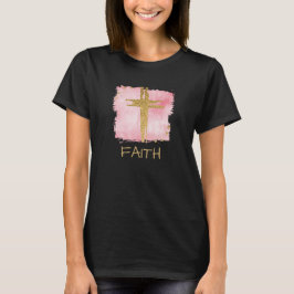 Camiseta *~* FIEL Christian Pin K Cross Gold Purpurina