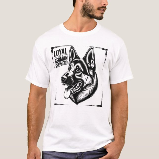 Camiseta Fiel como un Pastor Alemán - Línea para A (Anverso)