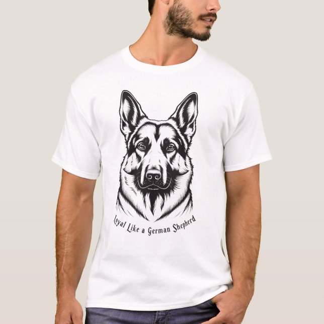 Camiseta Fiel como un Pastor Alemán - Línea para A (Anverso)