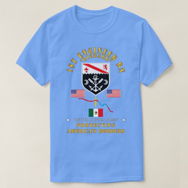 Camiseta Fiel Patriota Primer Ingeniero Bn Proteger a Boder (Diseño del anverso)