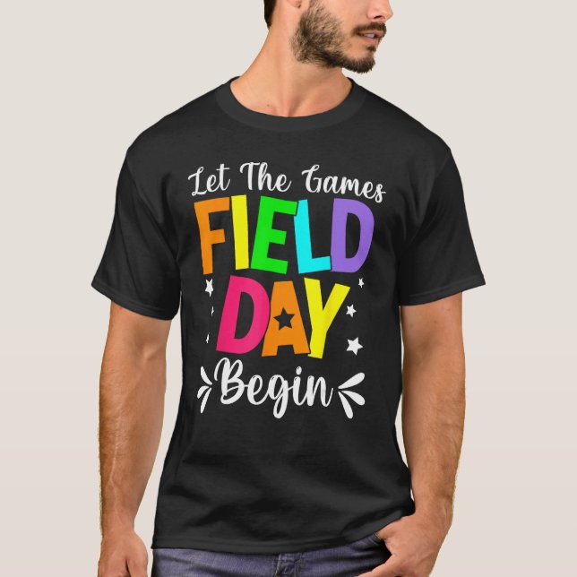 Camiseta Field Day Let The Games Begin Teacher Boys Kids Fi (Anverso)