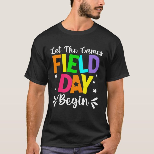 Camiseta Field Day Let The Games Begin Teacher Boys Kids Fi (Anverso)