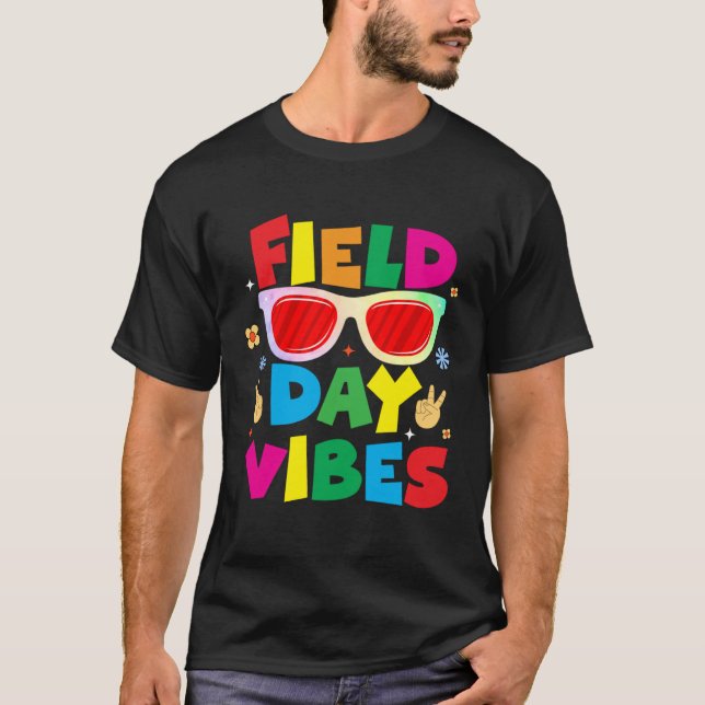 Camiseta Field Day Vibes Last Day Of School For Teacher Stu (Anverso)