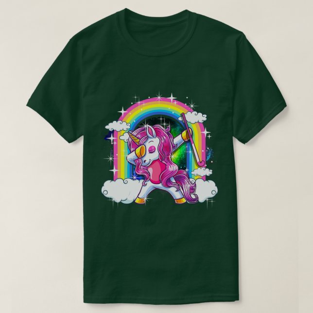 Camiseta Field Hockey Dabbing Unicorn Dab Magical Gifts Gir (Diseño del anverso)