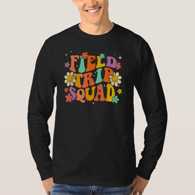 Camiseta Field Trip Squad Groovy Field Day Teacher Student  (Anverso)