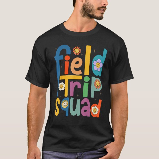 Camiseta Field Trip Squad Groovy Retro Field Day 2023 Teach (Anverso)