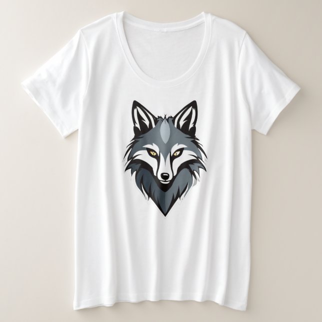 Camiseta Fiera Cara de Lobo – Audaz y Elegante by  (Anverso del diseño)