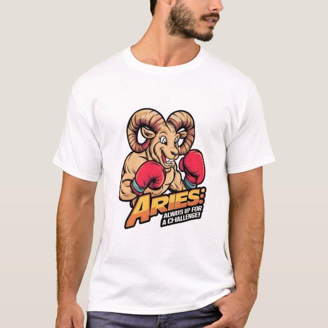 Camiseta Fierce Aries Ram Boxer "Siempre listo para un desa (Anverso)