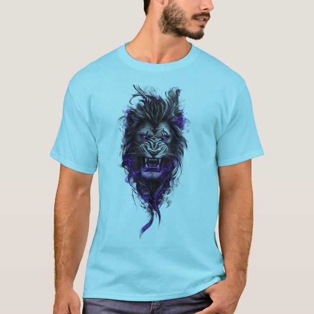 Camiseta Fierce Blue Lion Graphic Tee - Sky Blue Edition (Anverso)