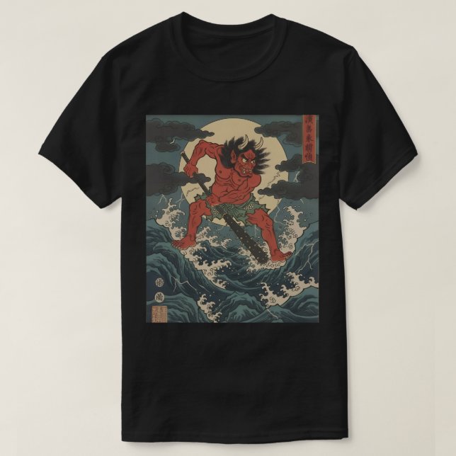 Camiseta Fierce Demon Warrior - Oni Club Japonés (Diseño del anverso)