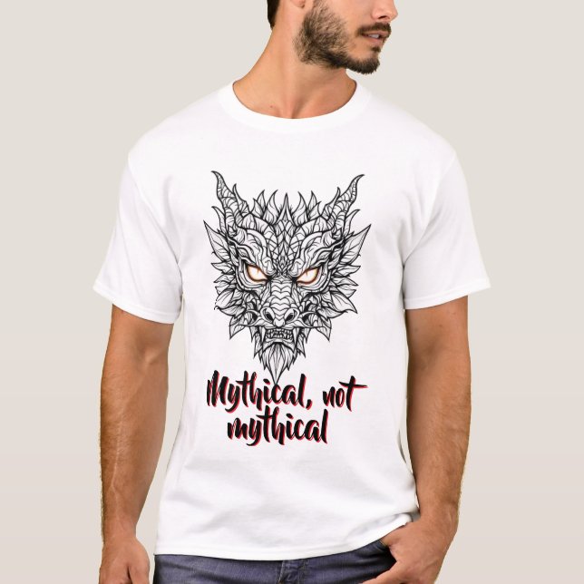 Camiseta Fierce Dragon Head Line Art (Anverso)