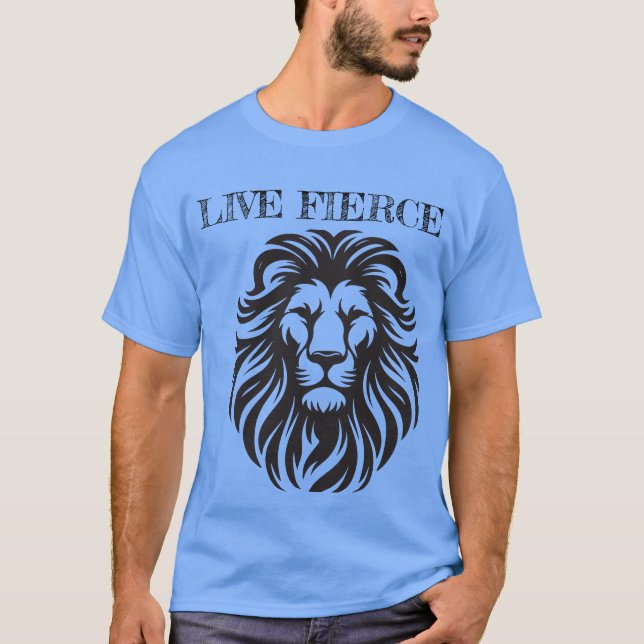 Camiseta Fierce en vivo - Tee de león motivacional (Anverso)